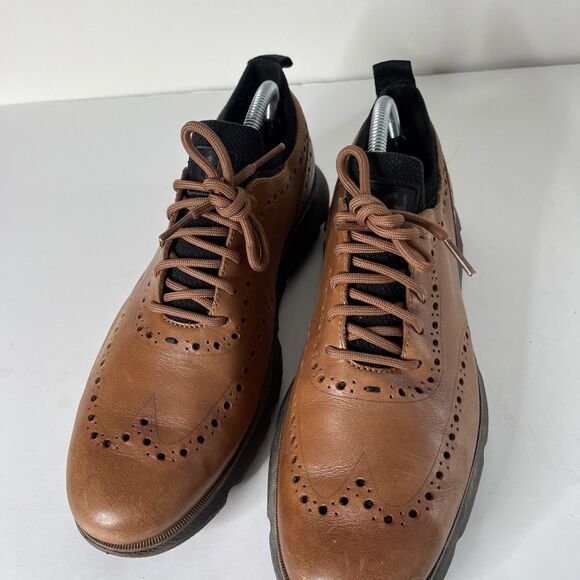 Cole Haan 4.ZeroGrand Wingtip Oxford Tan Brown Shoes Men\'s Size 9.5 C31884